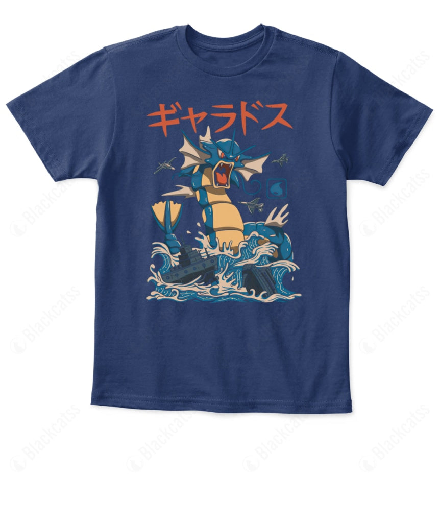 PKM Flying Water Kaiju Shiny Gyarados Kid Custom Graphic T-Shirt