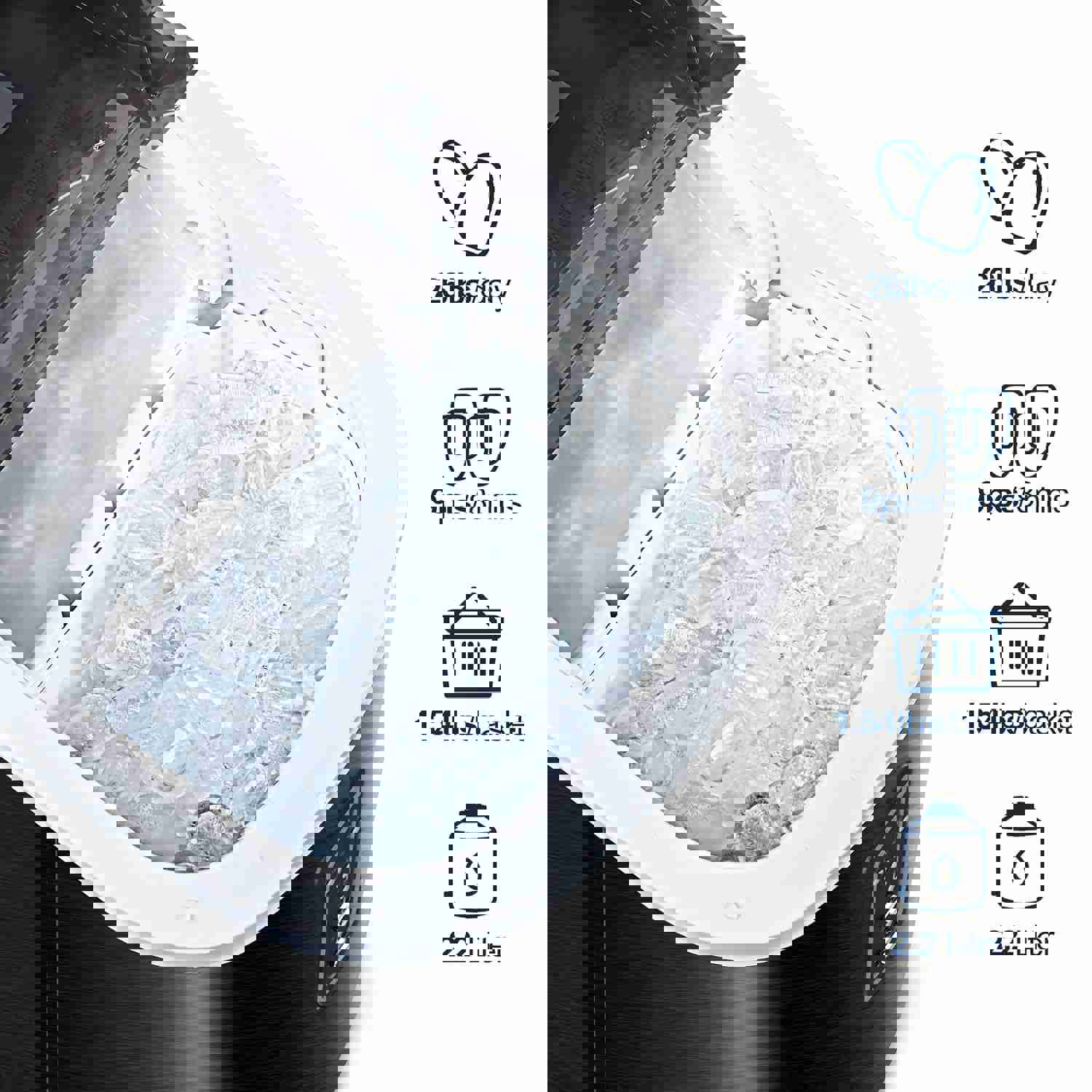 Euhomy Countertop Ice Maker Machine, 26 Lbs/24H, 9 Cubes in 6 Mins, Self-Clean, Portable with Ice Scoop & Basket (Black)