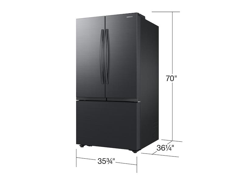 SAMSUNG 32 cu. ft. Mega Capacity 3-Door French Door Refrigerator with Dual Auto Ice Maker in Matte Black Steel