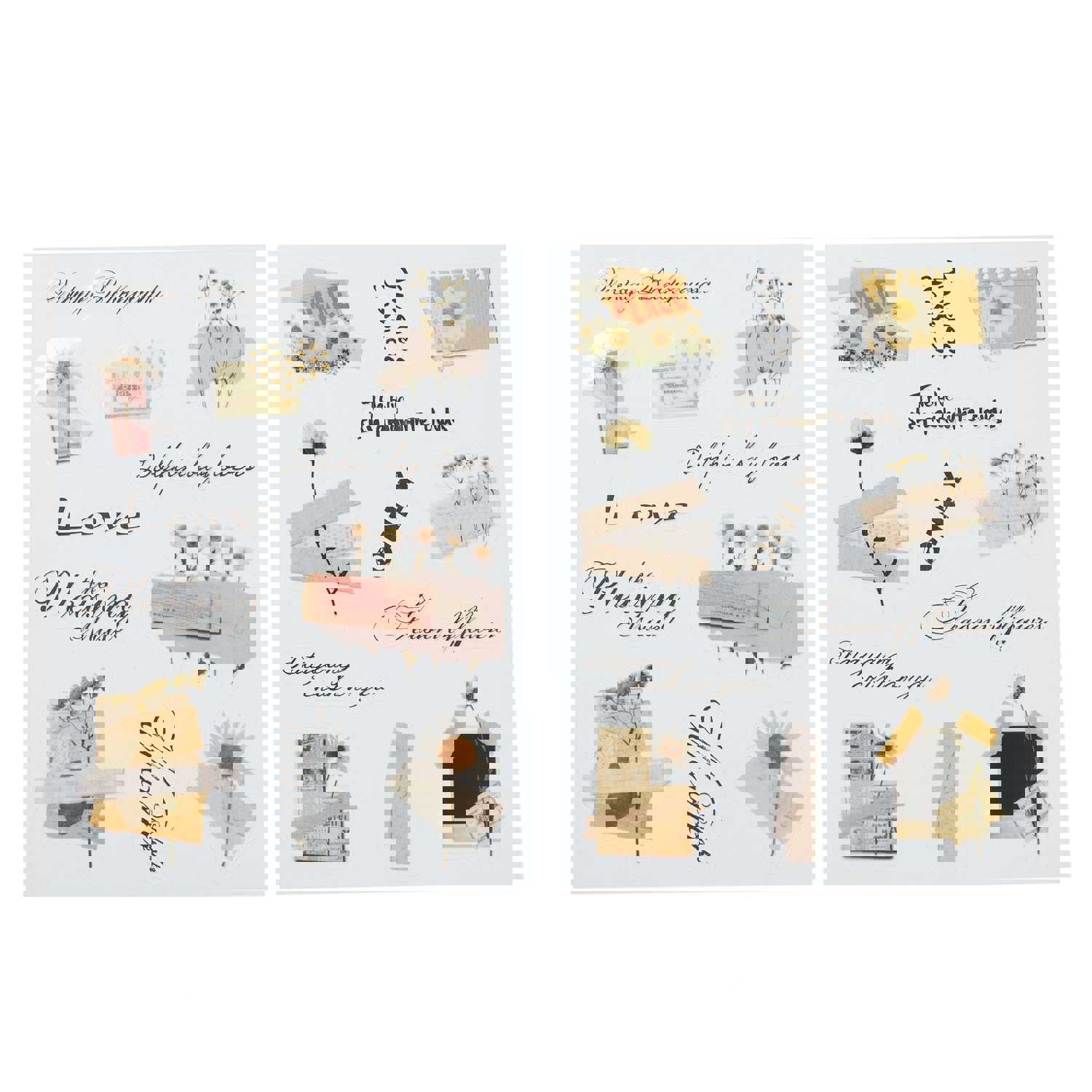 Craspire Plastic Decorations Stickers for DIY Handmade Scrapbook Photo Albums - Chrysanthemum Pattern (15x10.5x0.02cm, 2sheet/set, 10sets/pack)