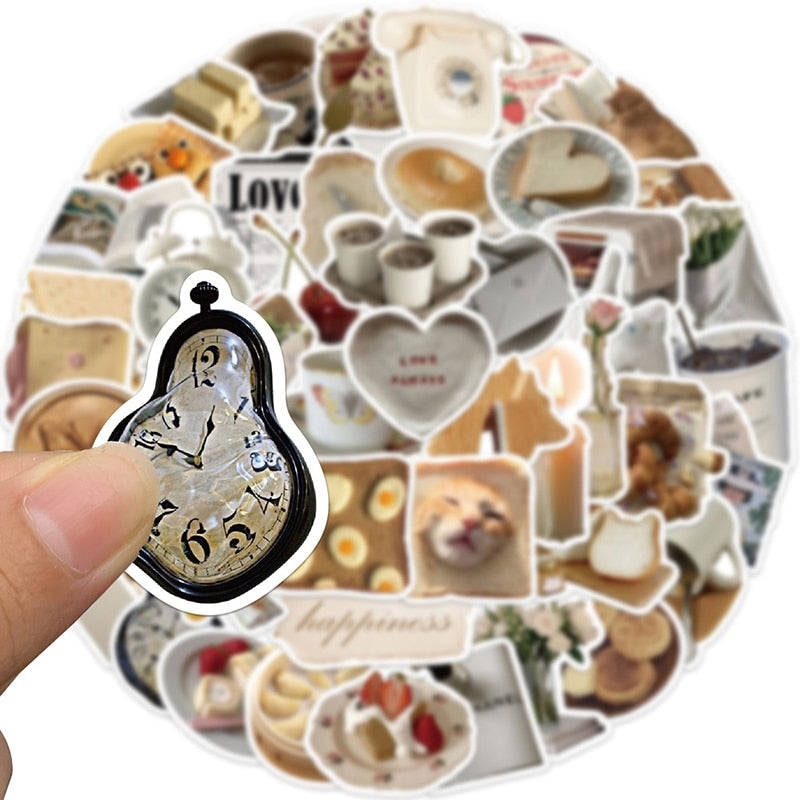 10-50 Pieces Kawaii Korean Butter Sticker Aesthetic PVC School Stationery