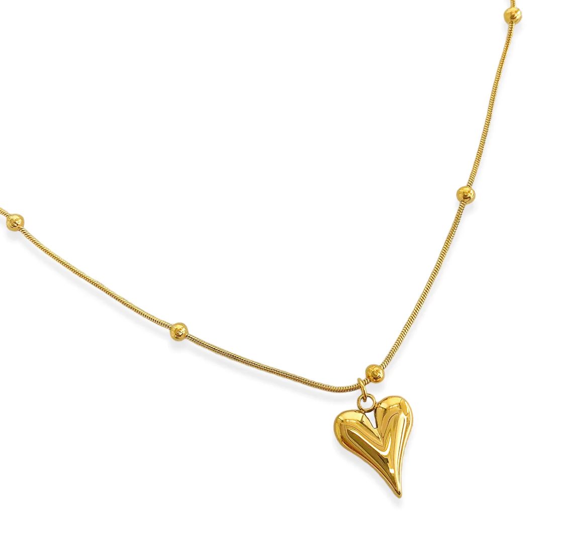 Dana Heart Necklace - 18k Gold Plated Stainless Steel Jewelry