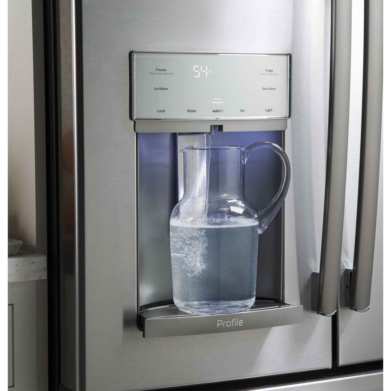 GE Profile 36-inch Counter-Depth French 3-Door Refrigerator with Water and Ice Dispenser