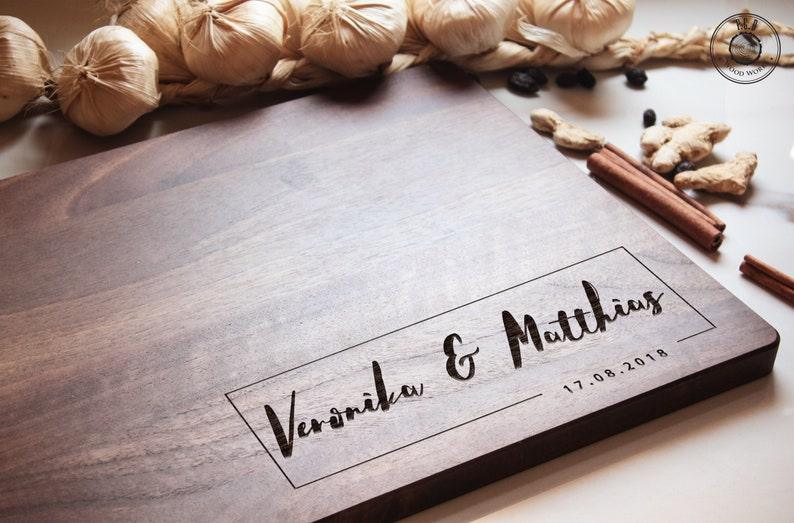 Personalized Wooden Cutting Board - Custom Engraved Gift for Wedding, Housewarming, Anniversary