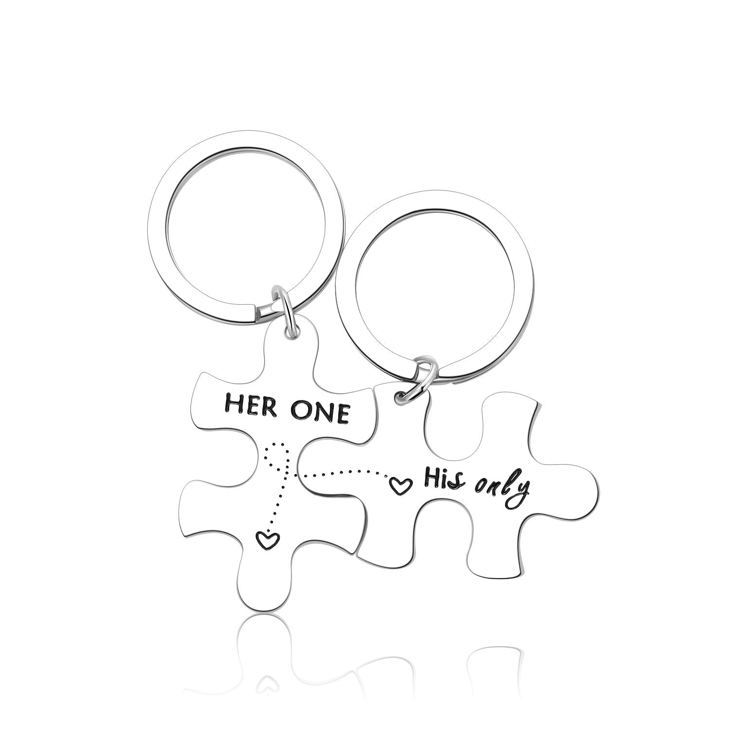 2pc Couples Keychains - His and Hers Puzzle Keychain Set for Anniversary, Valentine's Day, Christmas Gifts
