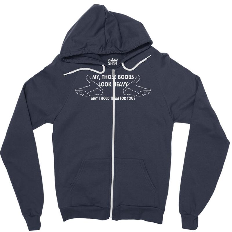 boobs heavy Zipper Hoodie by MDK ART