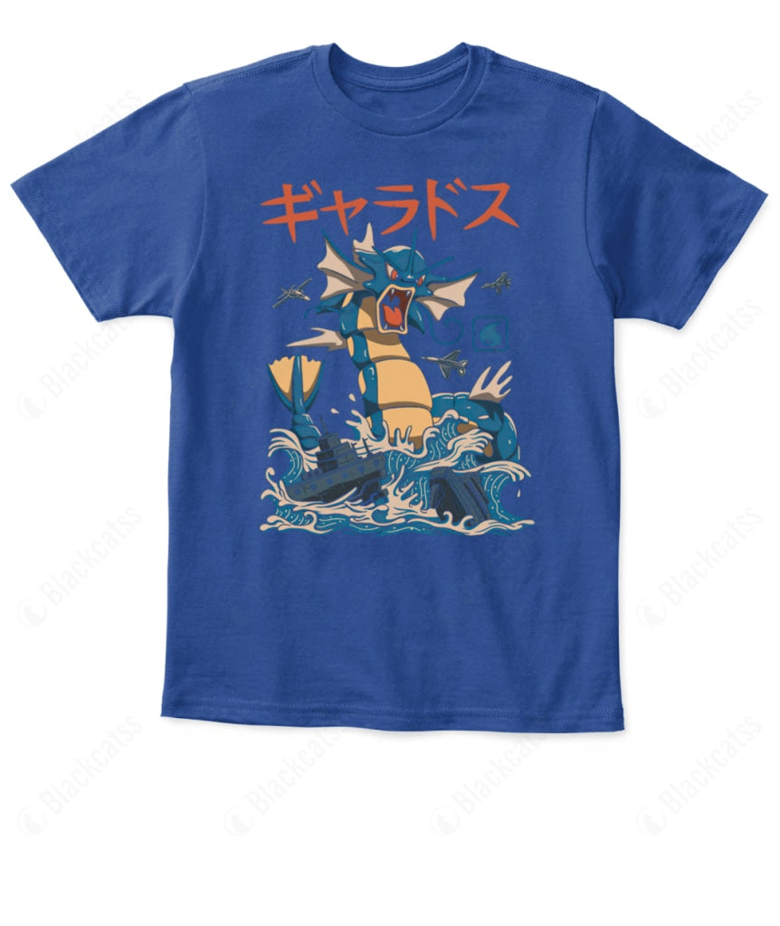 PKM Flying Water Kaiju Shiny Gyarados Kid Custom Graphic T-Shirt