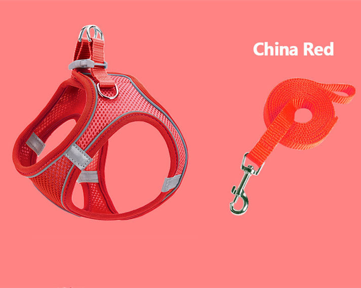 Breathable Reflective Pet Vest Leash for Cats and Dogs