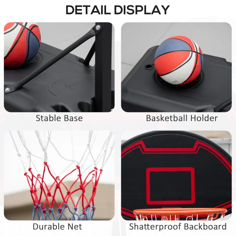 Soozier Portable Basketball Hoop Stand - Adjustable Height with Wheels for Indoor & Outdoor Use