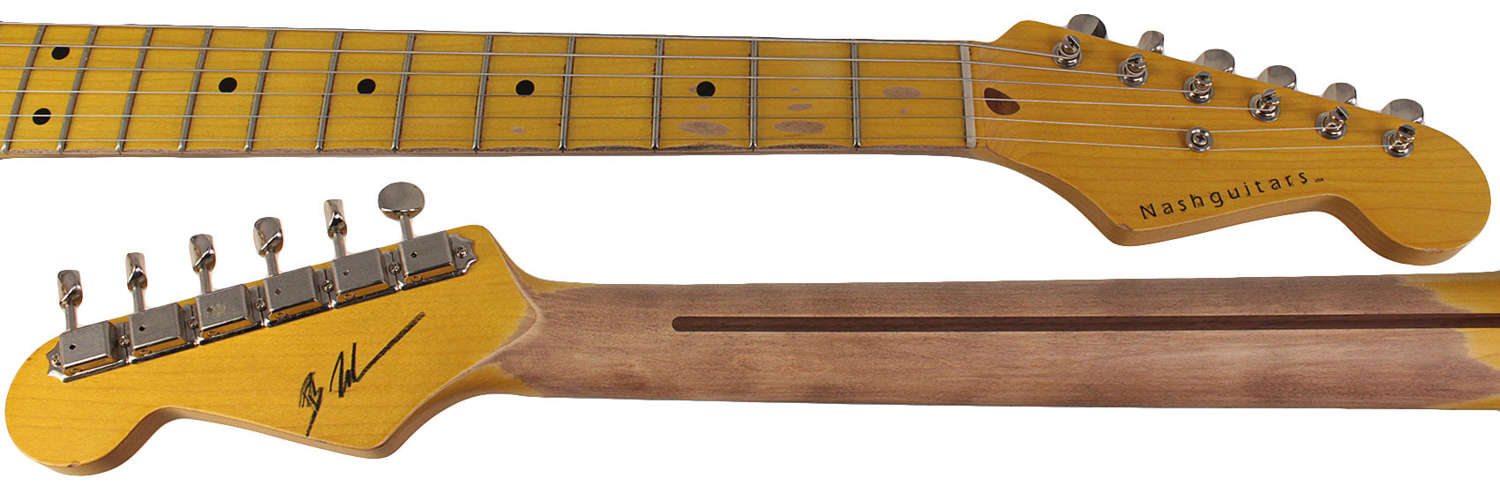 Nash S-57 Guitar, 3 Tone Burst, Hard Tail, Light Aging