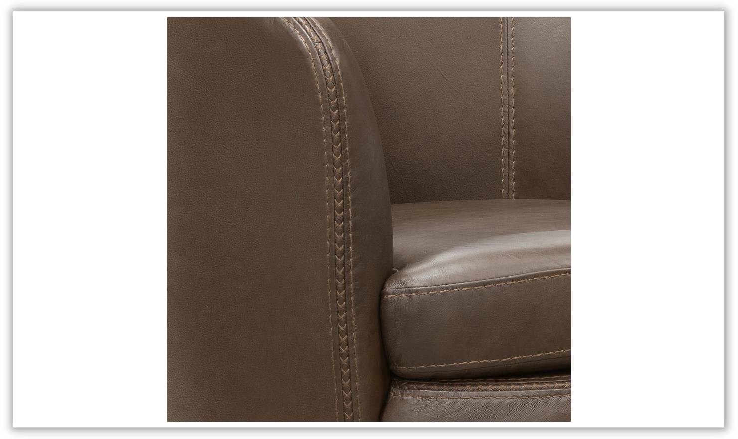 Barolo Leather Swivel Club Chair by Jennifer Furniture