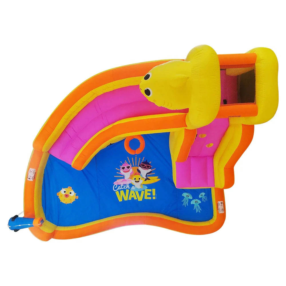 Baby Shark Inflatable Water Slide with Blower and Storage Bag for Outdoor Fun