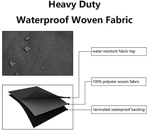 FLYMEI 144 Inches Waterproof Patio Furniture Cover with Buckle Straps, Grey