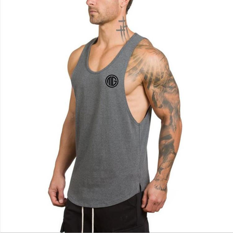 Men's Gym Cotton Singlets Bodybuilding Tank Top - Fitness Sleeveless Vest
