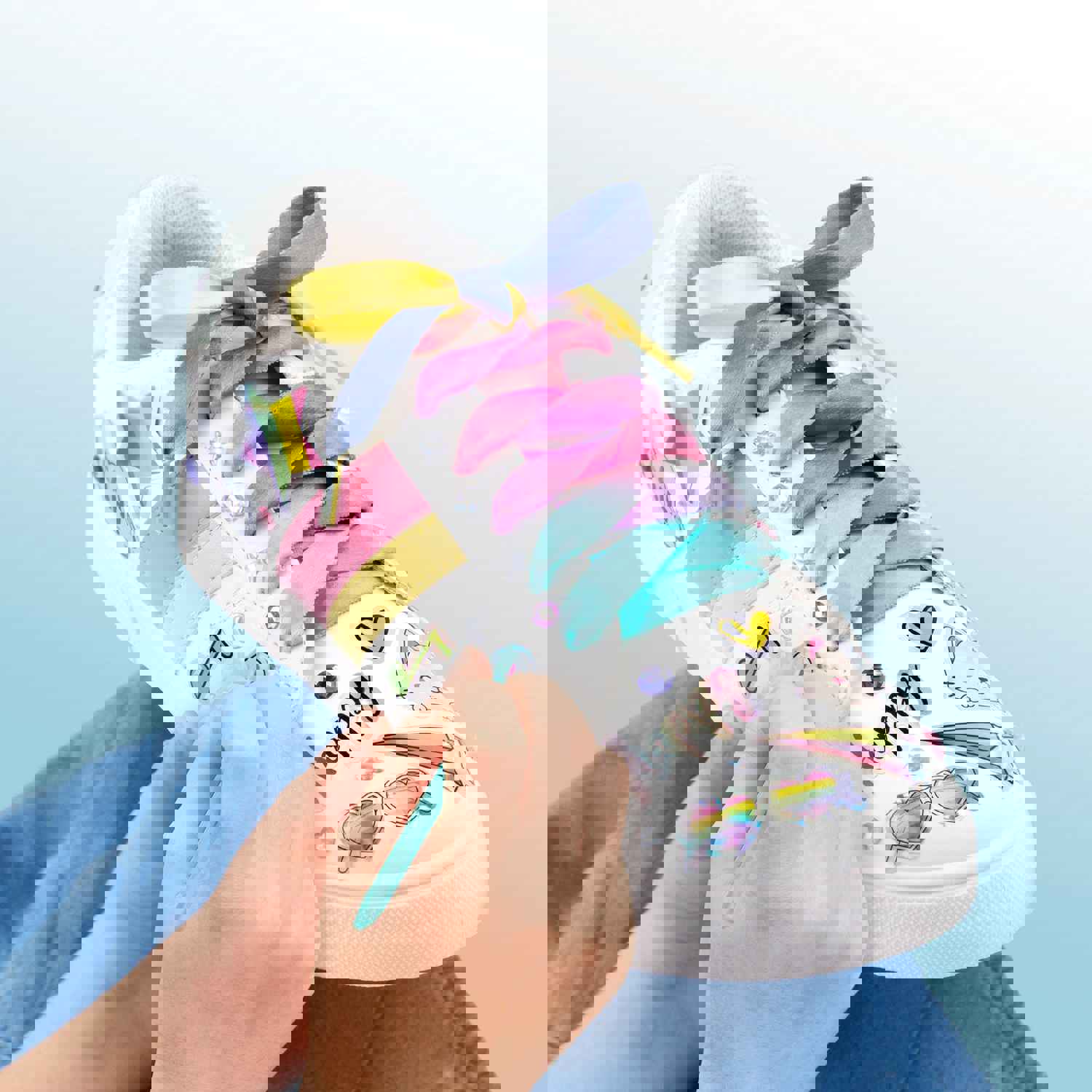 Sticker Chic: Rainbow Street Chic - Customizable Shoe Decor for Tweens