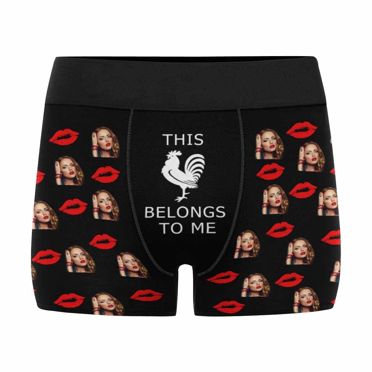 Custom Face Lip Cock Mens Boxer Briefs - Personalized Photo Underwear for Valentines Day Gift