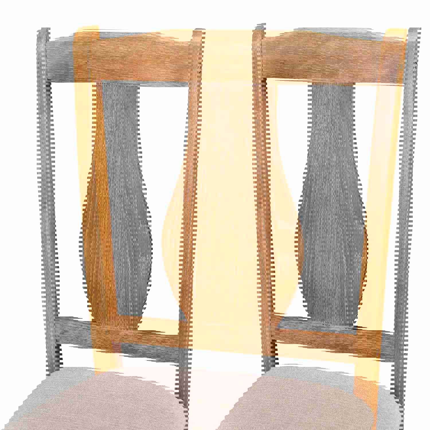 TREXM 5-Piece Kitchen Dining Table Set with Wooden Table and 4 Upholstered Chairs (Drift Wood)