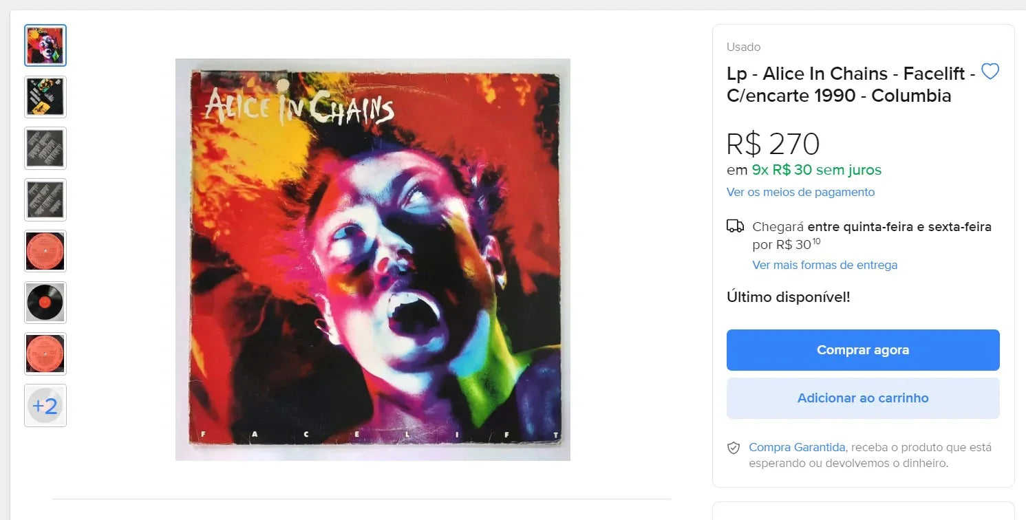 Alice In Chains Facelift Original 1990 Vinyl Record with Booklet