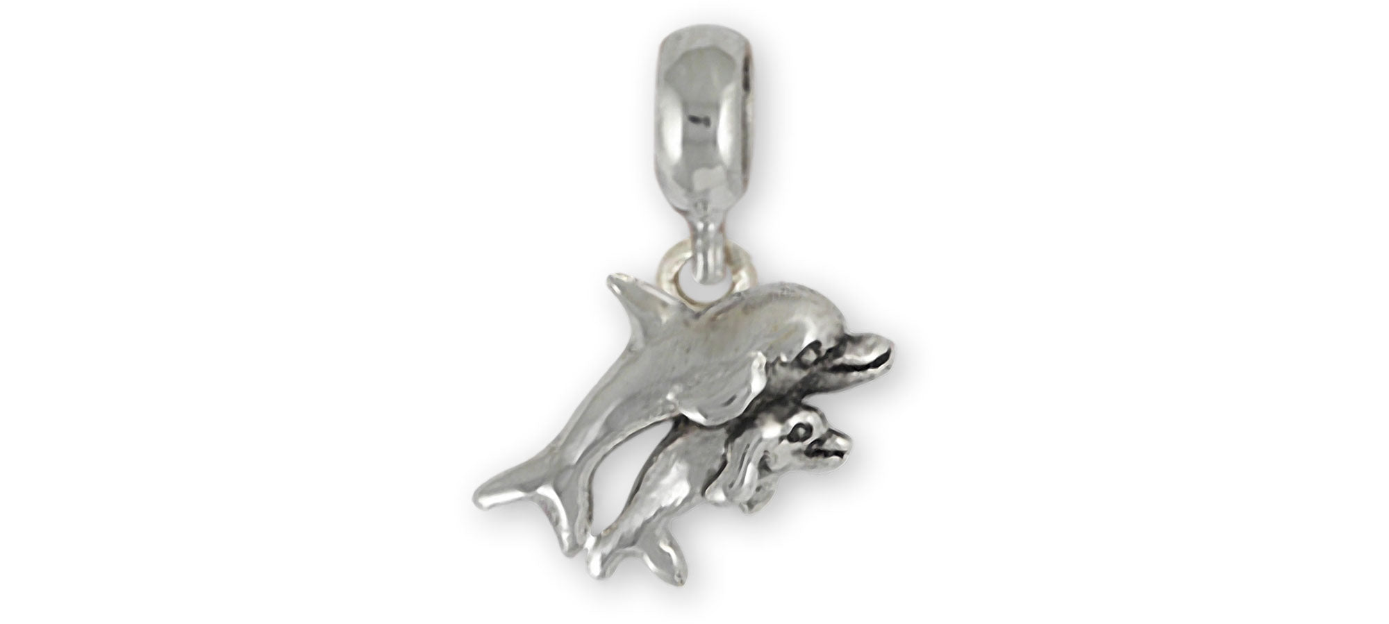 Dolphin Jewelry Sterling Silver Handmade Dolphin Charm Slide for Pandora® Bracelet