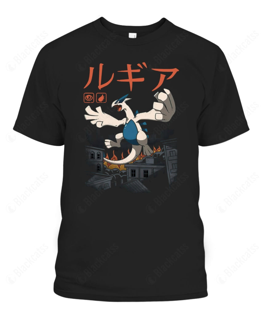 PKM Lugia Flying Psychic Kaiju Custom Graphic T-Shirt