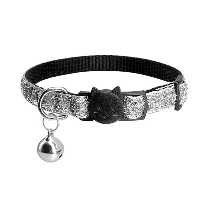 Adjustable Cat Collar with Bell - Solid Color Pet Collar for Cats and Small Dogs