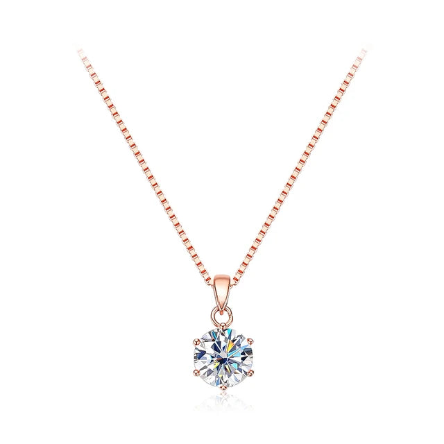 NKHOG 1ct 2ct Moissanite Pendant Necklace for Women - Sterling Silver 925, D Color VVS Lab Diamond, Fine Jewelry for Wedding & Party Gift