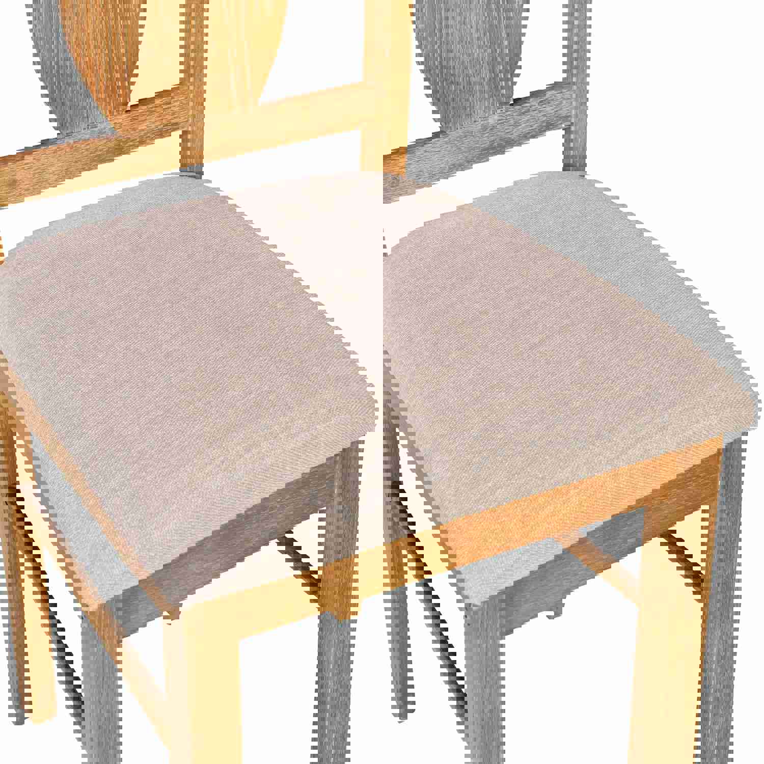 TREXM 5-Piece Kitchen Dining Table Set with Wooden Table and 4 Upholstered Chairs (Drift Wood)