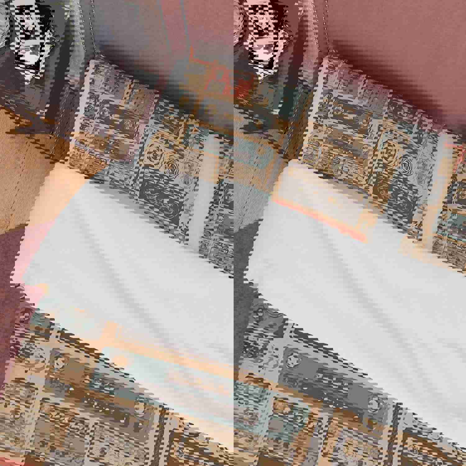 Vintage Radio Retro Bedding Set - 70s Nostalgic Duvet Cover with Zipper