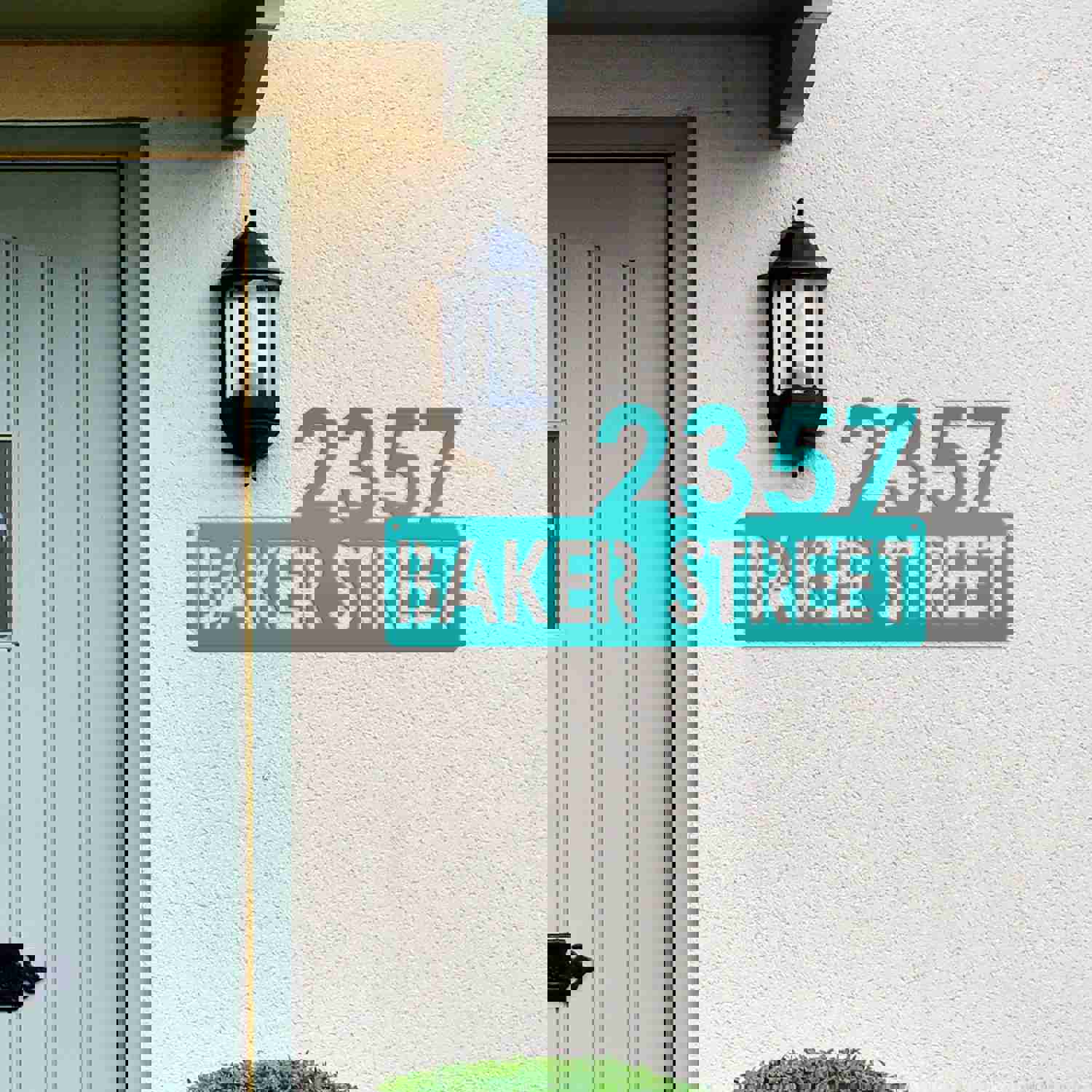 Personalized Modern House Number Sign - Custom Address Plaque for Home Decor