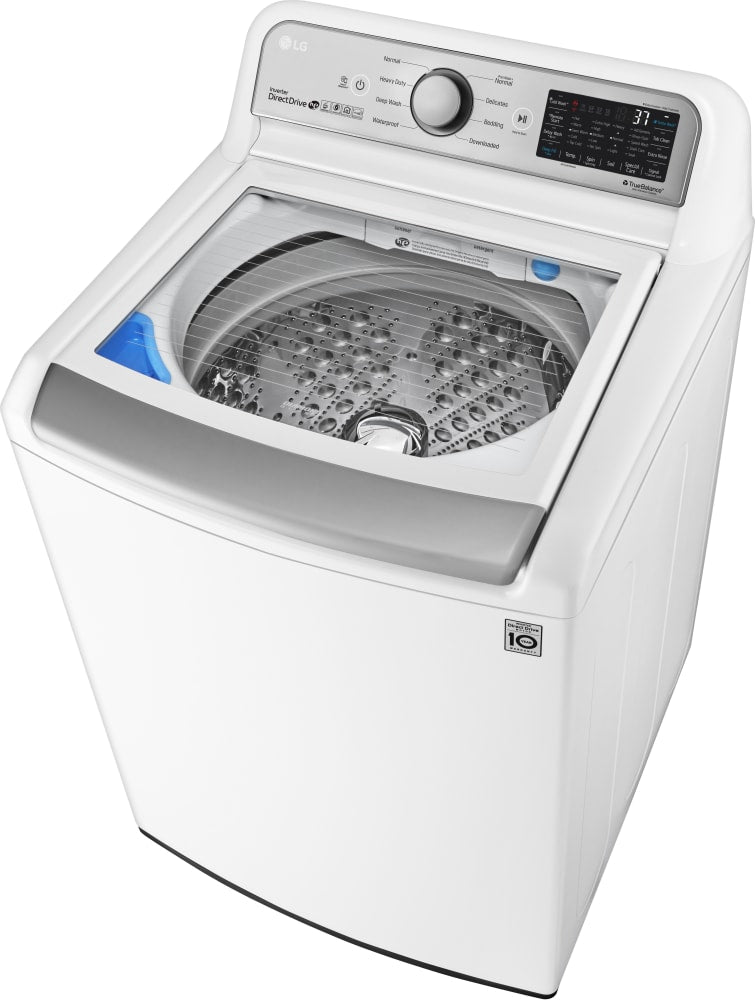LG 27 in. 4.8 cu. ft. Mega Capacity White Top Load Washer and 7.3 Cu.Ft. Ultra Large High Efficiency Gas Dryer Combo