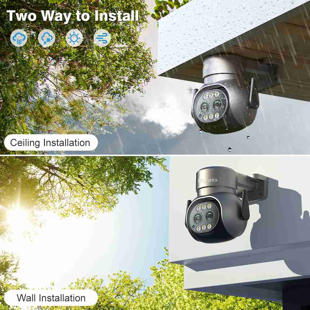 Ctronics 2.5K 4MP Dual Lens Security Camera with 6X Hybrid Zoom & Auto Tracking