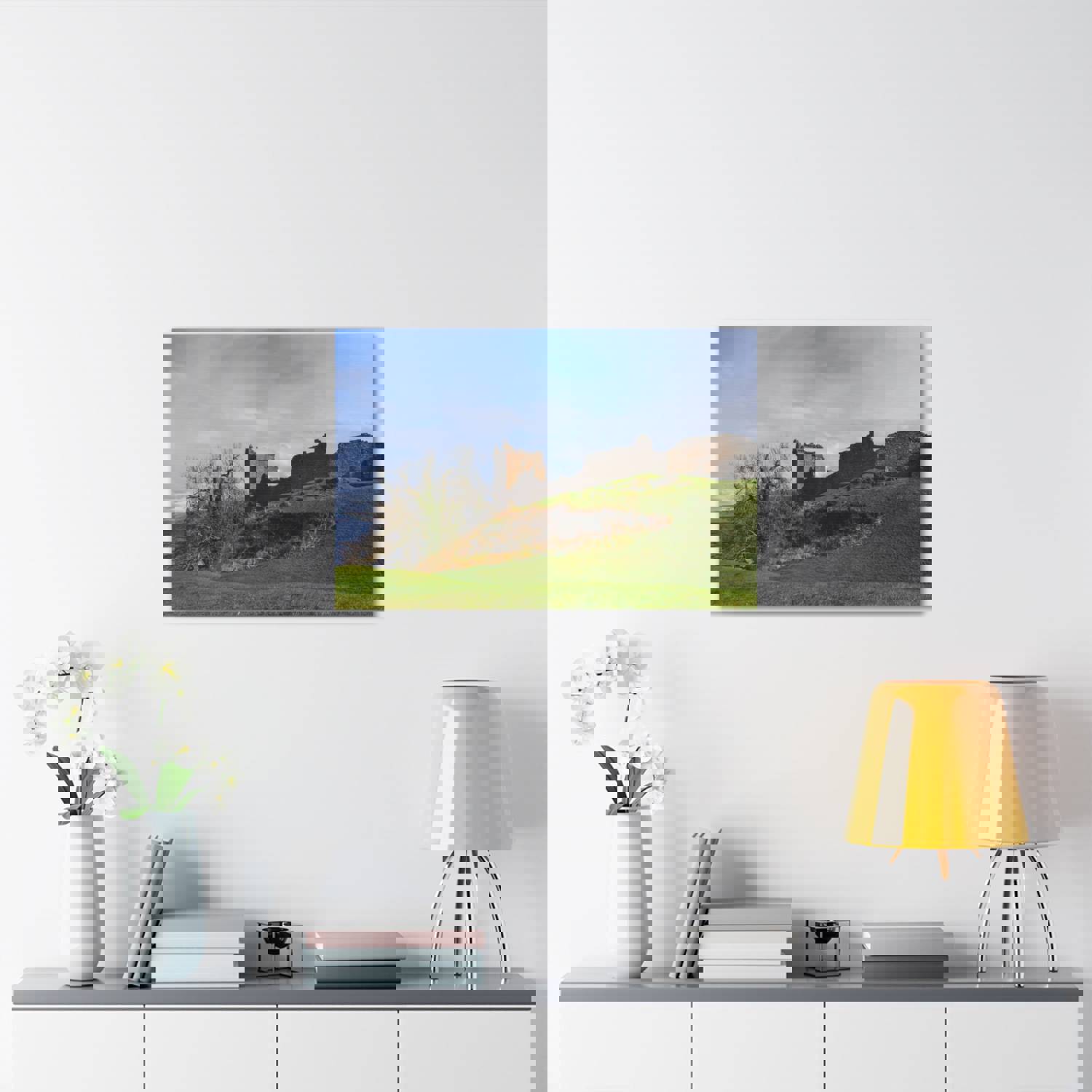 Ruins of Urquhart Scotland Nature Wilderness Photography Canvas Wall Art for Home Decor