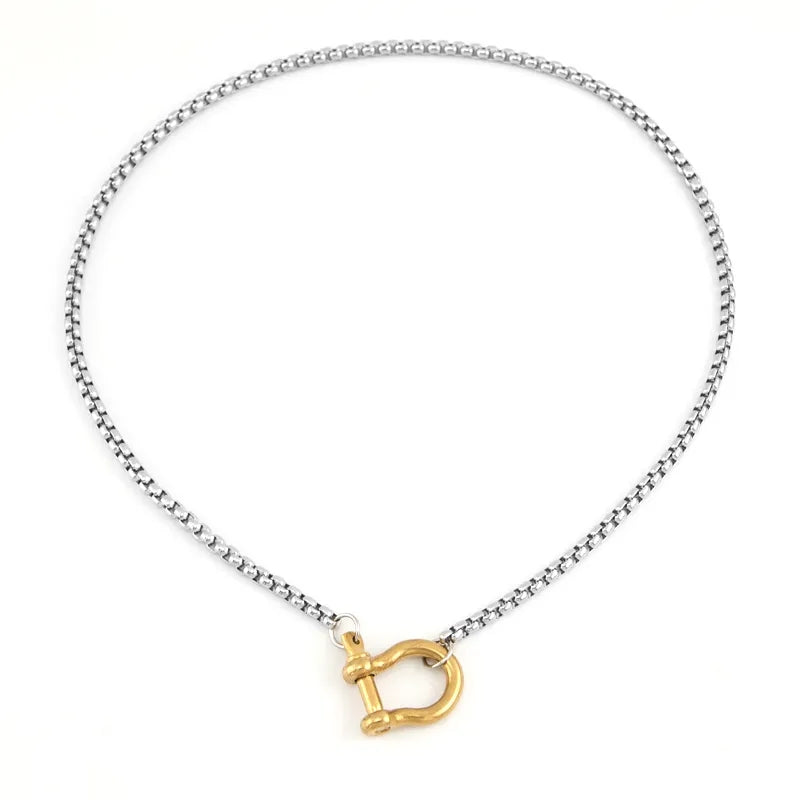 Steed Shackle Necklace - Equestrian-Inspired Jewelry with Working Horsebit Shackle Clasp