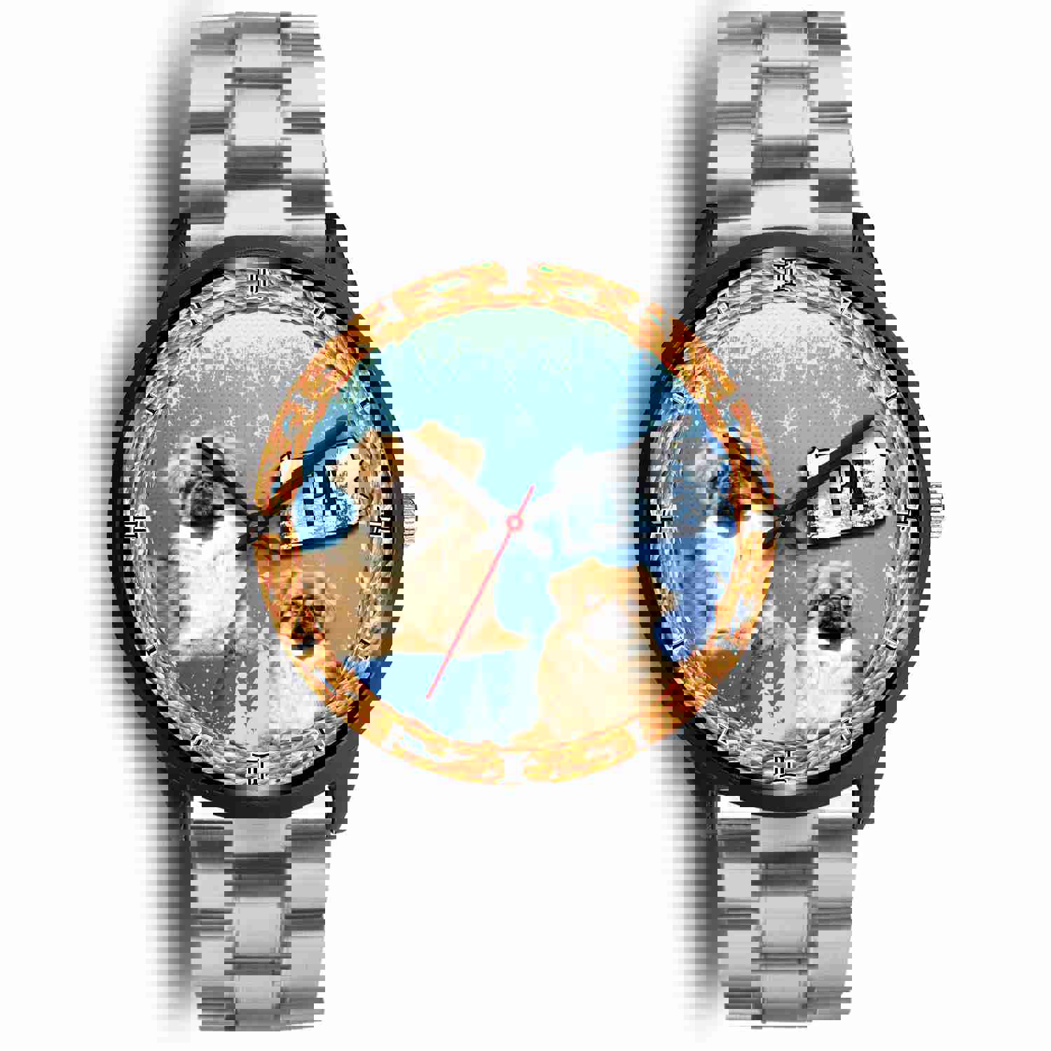 Stylish Pekingese Dog Christmas Wrist Watch for Men and Women