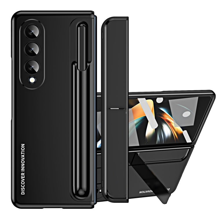 For Samsung Galaxy Z Fold4 2 in 1 Detachable PC Folding Phone Case with Holder & Pen Slot (Black)
