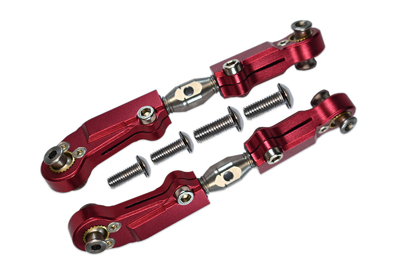 Arrma LIMITLESS / INFRACTION / TYPHON Aluminum + Stainless Steel Adjustable Front Steering Tie Rod - 2Pc Set (Red)
