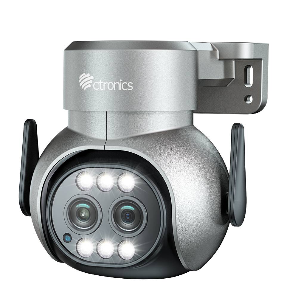 Ctronics 2.5K 4MP Dual Lens Security Camera with 6X Hybrid Zoom & Auto Tracking