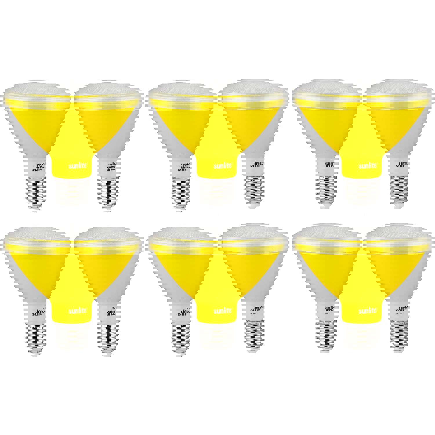 Sunlite Yellow LED PAR30 Reflector Light Bulb - 3 Watt, 30,000 Hour Life, Eco-Friendly (6 Pack)