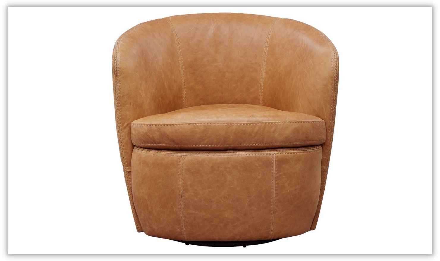 Barolo Leather Swivel Club Chair by Jennifer Furniture