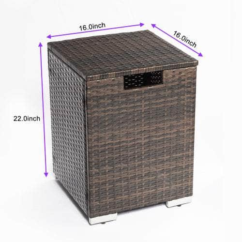 32in Outdoor Rectangle Propane Fire Pit Table with Tank Cover