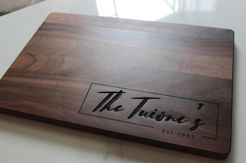 Personalized Wooden Cutting Board - Custom Engraved Gift for Wedding, Housewarming, Anniversary