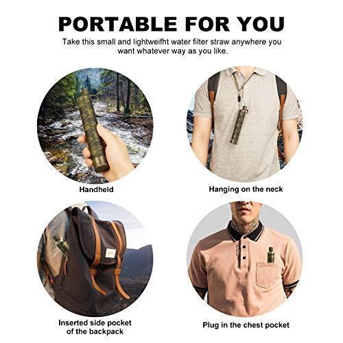 Membrane Solutions Straw Water Filter - Portable Survival Filtration for Outdoor Activities