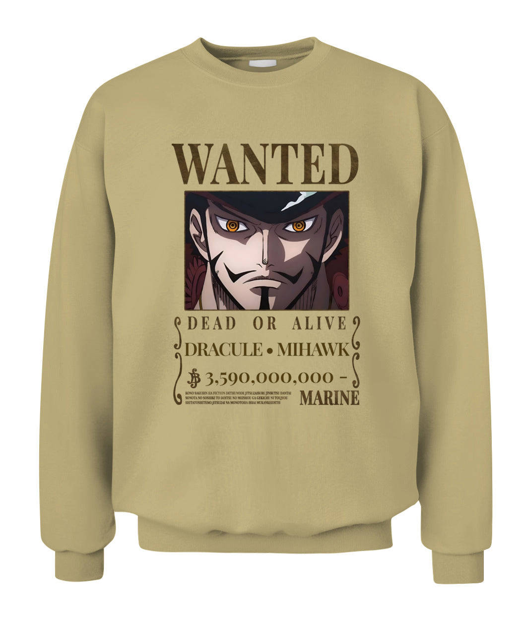 Mihawk Wanted Custom Graphic Unisex Cotton T-Shirt