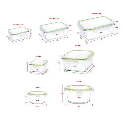 Kinetic Glass Food Storage Containers with Lids - 18 Piece Set, Airtight & Leakproof, BPA Free & FDA Approved