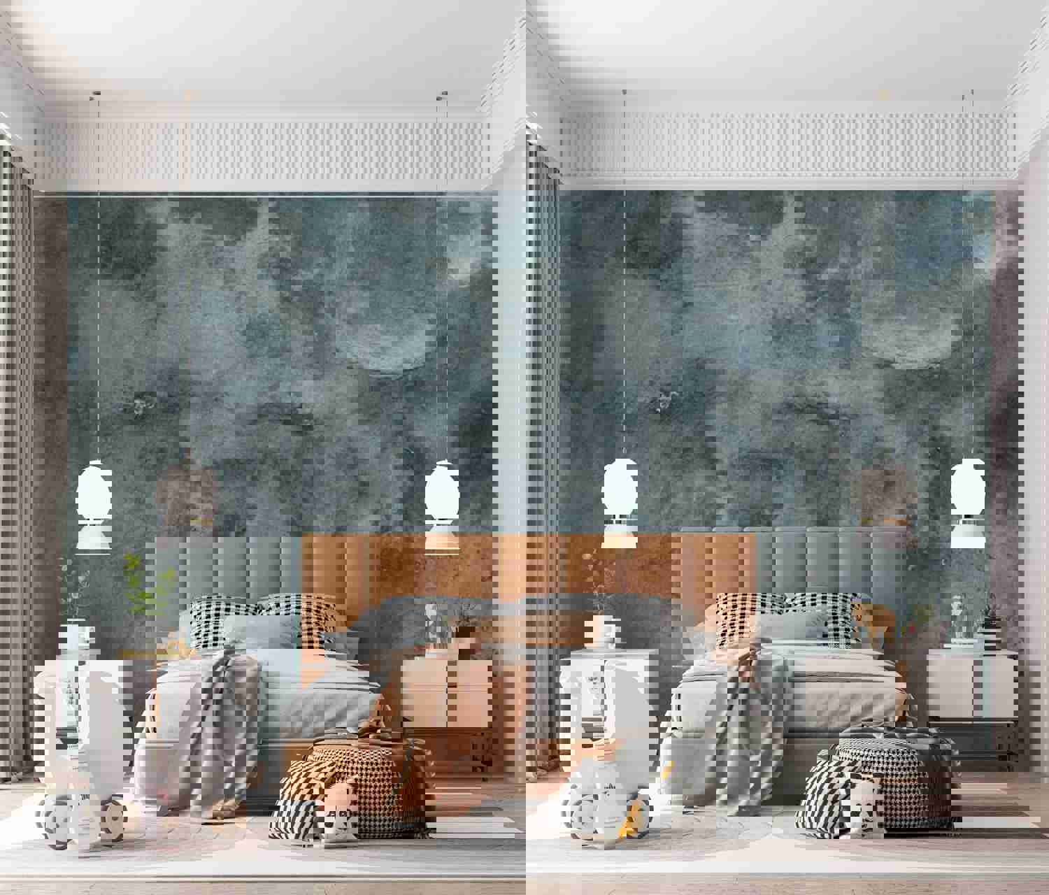 Peel & Stick XXL Wall Mural - Stormy Nights Concrete - Removable Wall Decals