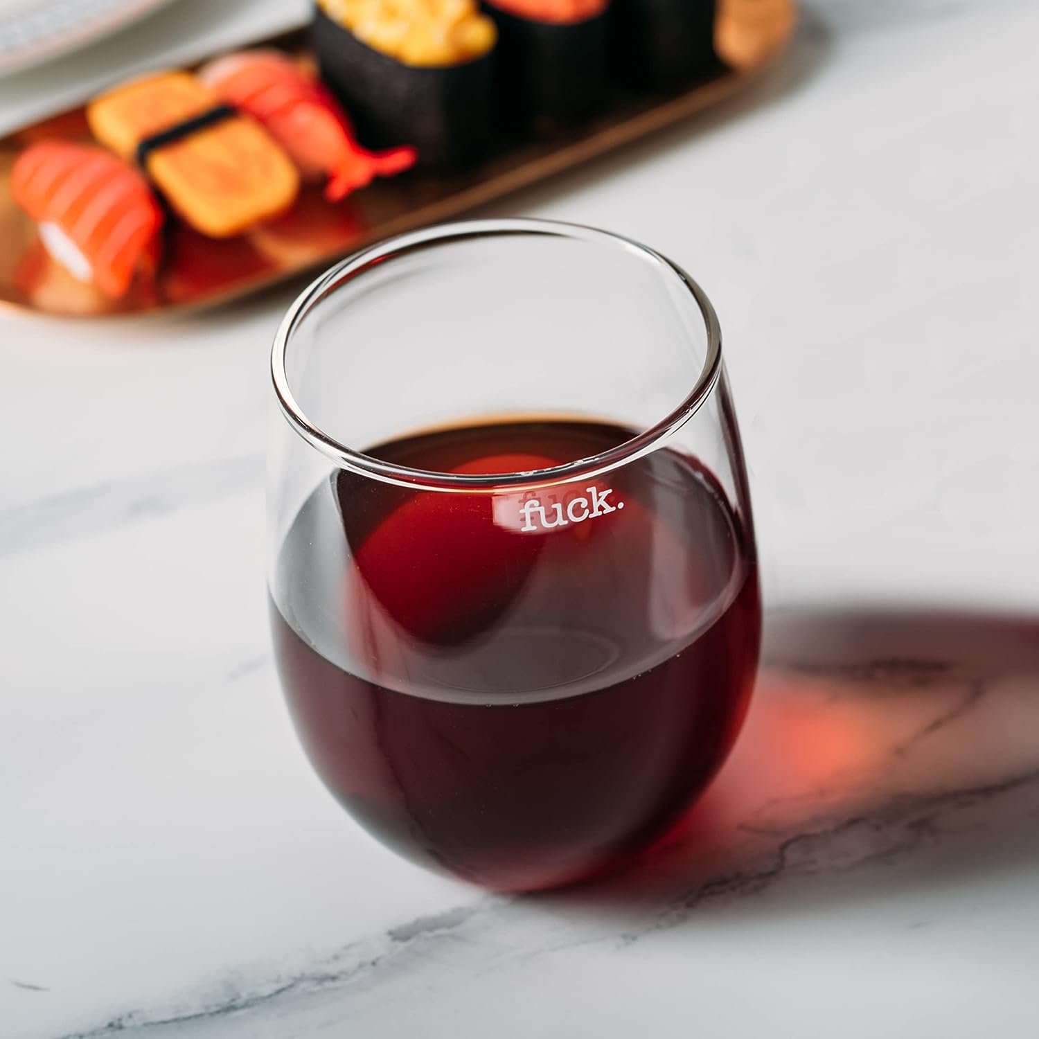 F*CK Wine Glass Single Set, Large 11 oz Stemless Glasses for Wine, Water, Comedy Gifts