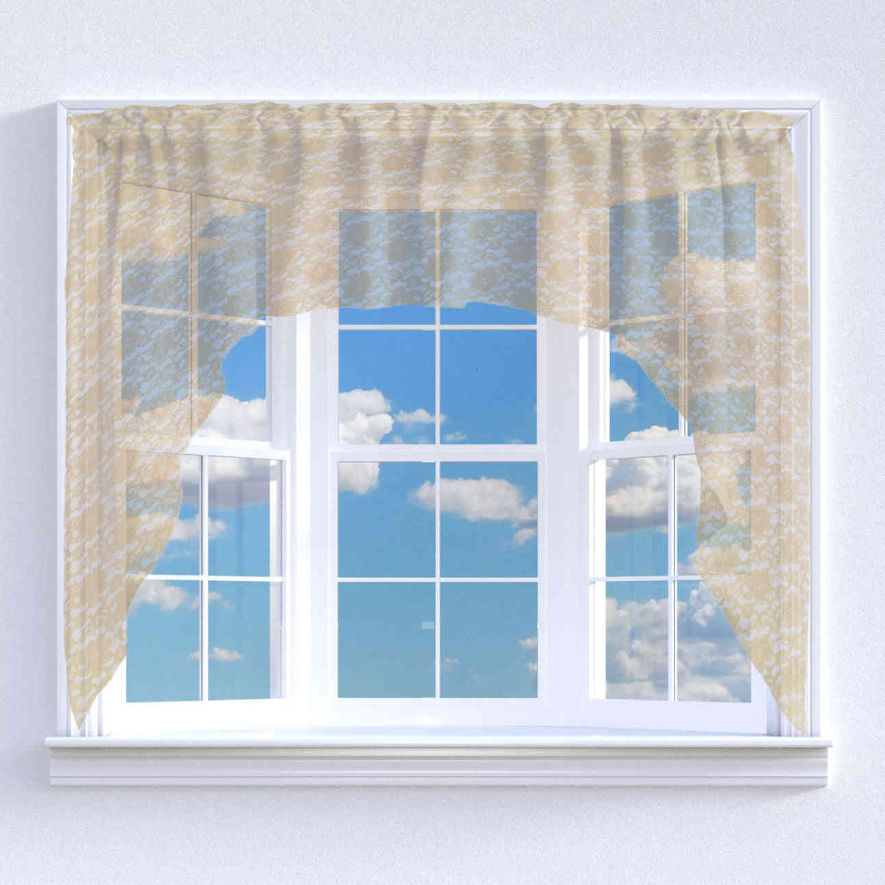 Floral Lace Swag Window Valance - 72" Wide / 36" Tall