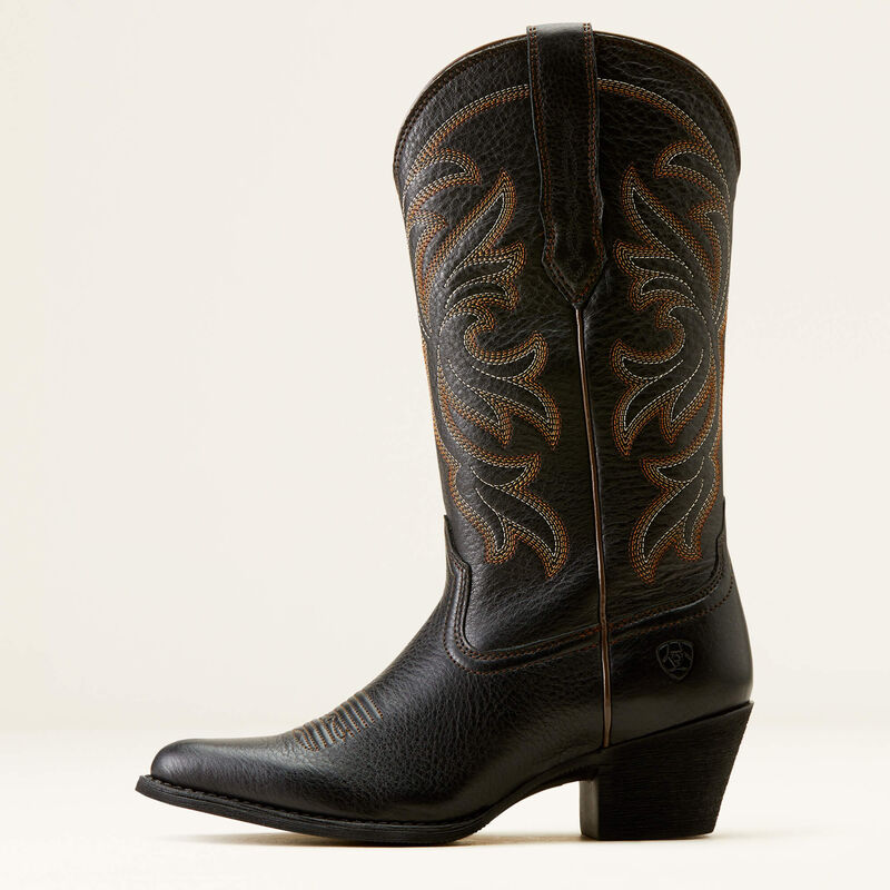Ariat Women's Heritage J Toe Stretchfit Western Boot - Black Deertan