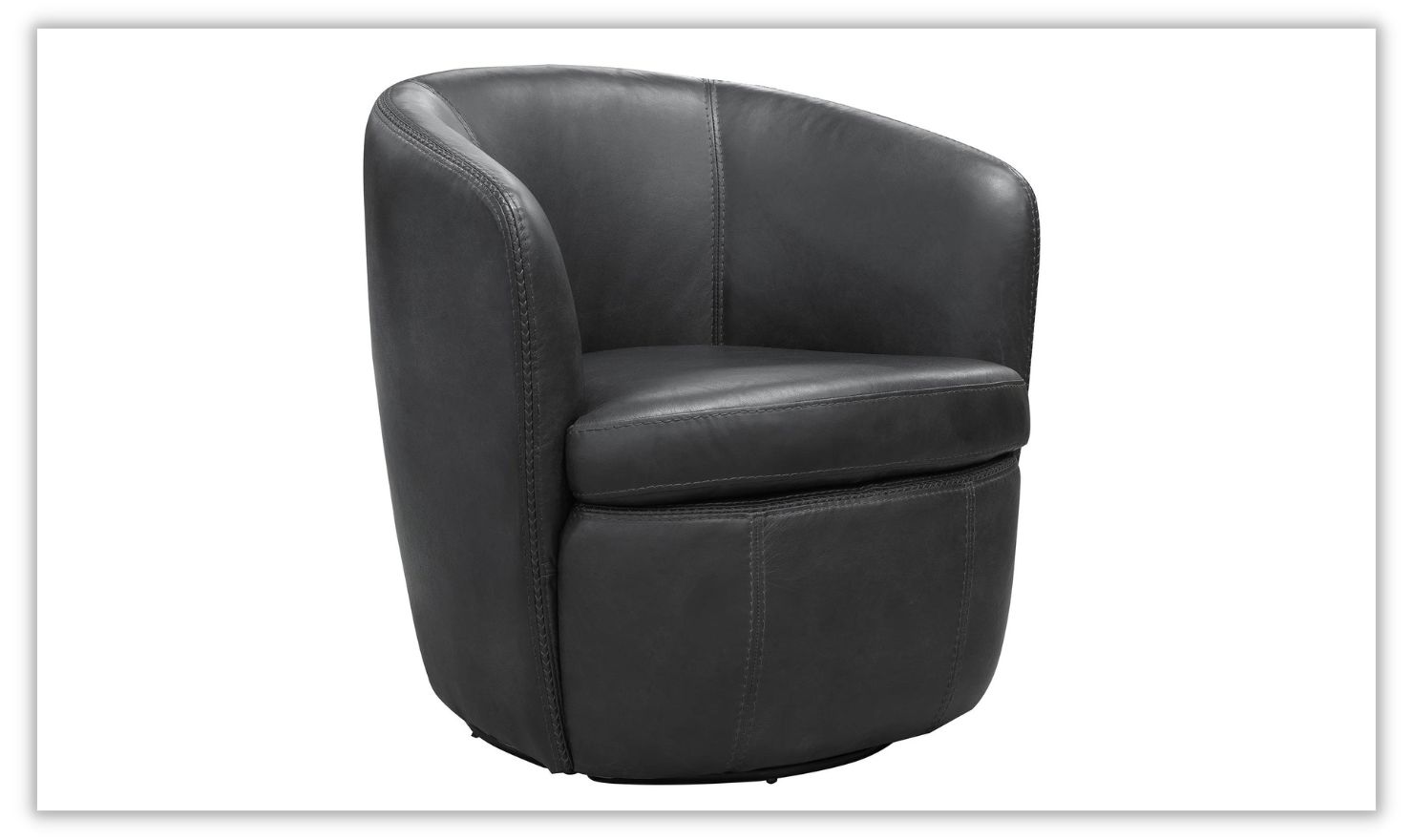 Barolo Leather Swivel Club Chair by Jennifer Furniture