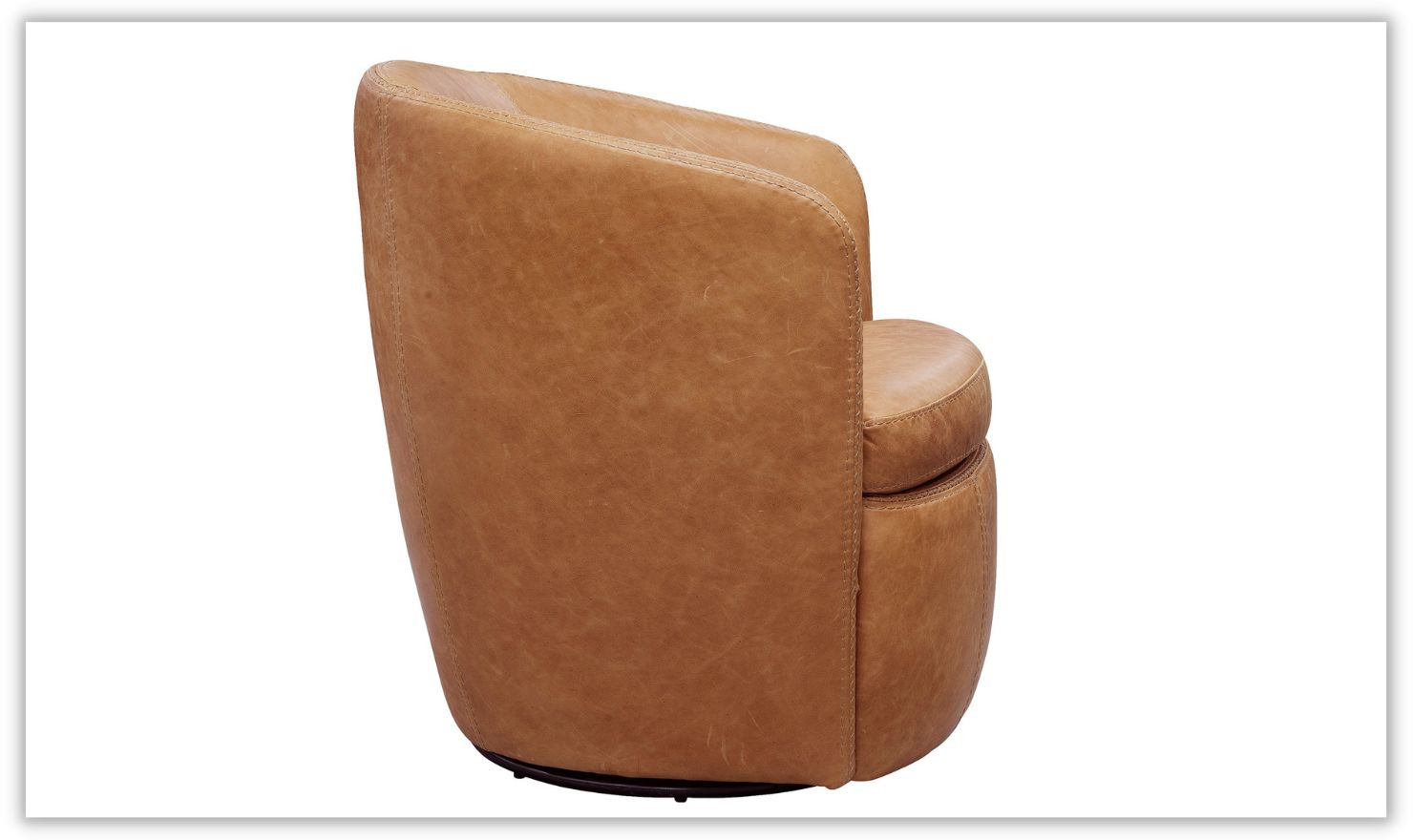 Barolo Leather Swivel Club Chair by Jennifer Furniture